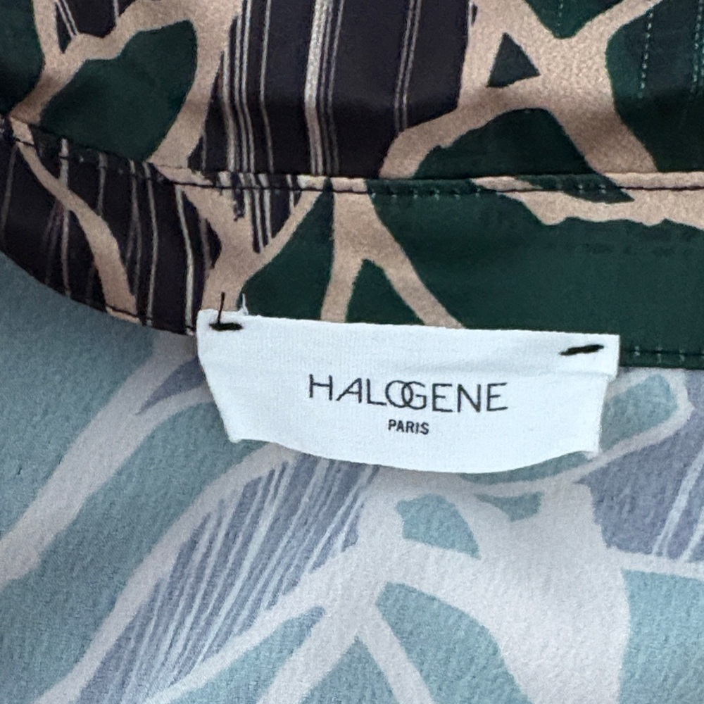 Halogen Green And Tan Patterned Button Down Shirt - image 4